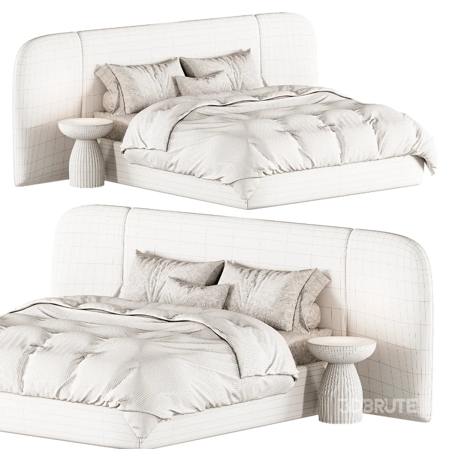 Julianne Upholstered Winged Bed Image 5
