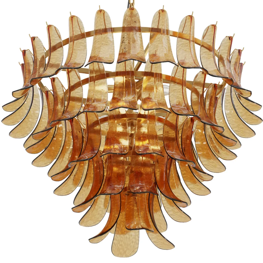 Artisanal Amber Glass Pendant Light Image 4