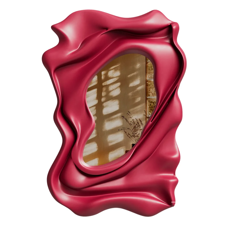 Ondula Wavy Fluid Wall Mirror Image 6