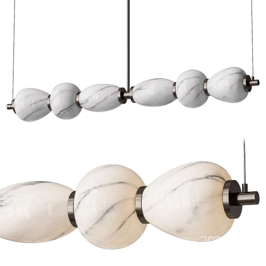 Alabaster Pebble Linear Chandelier Image 4