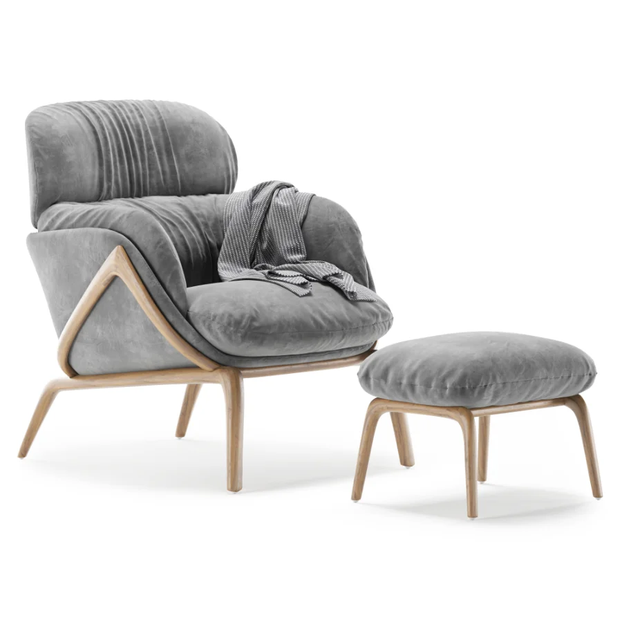 Elysia 101 Lounge Chair & Nino Ottoman Image 2