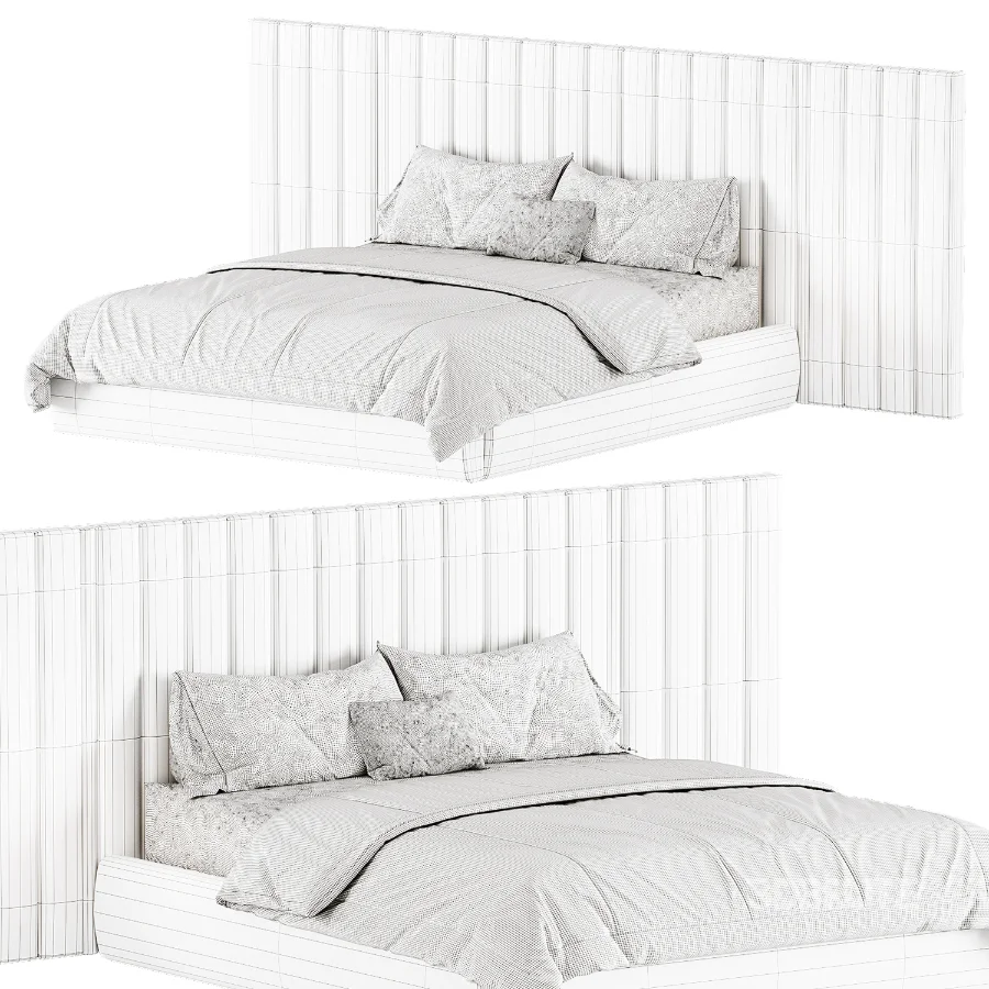 Summerton Stone White Fabric Queen Bed Image 3
