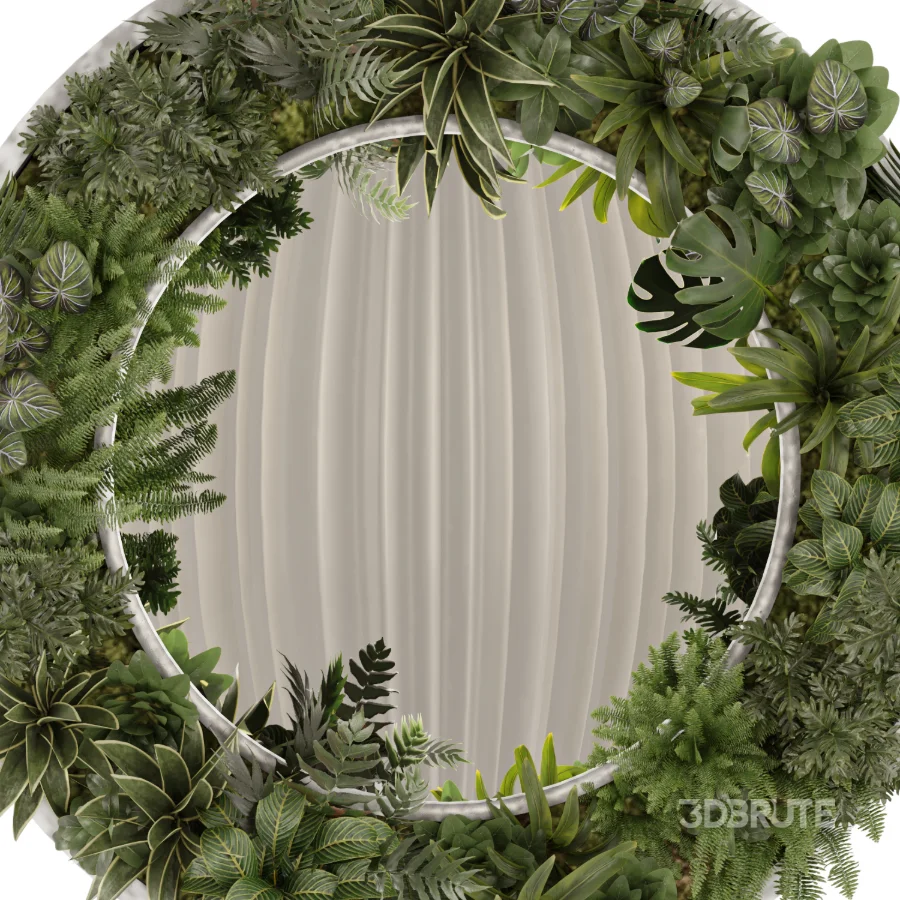 Indoor_plants_with_circle_mirror Image 2