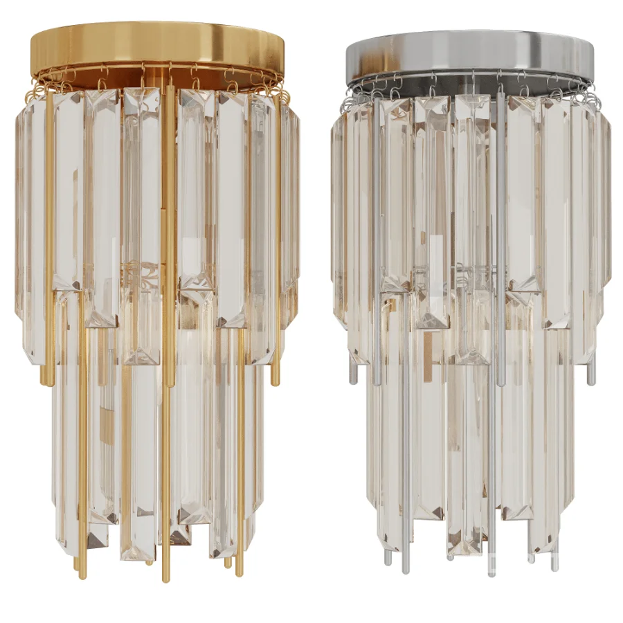 Athean Light Glam Brass Crystal Wall Sconce Image 7