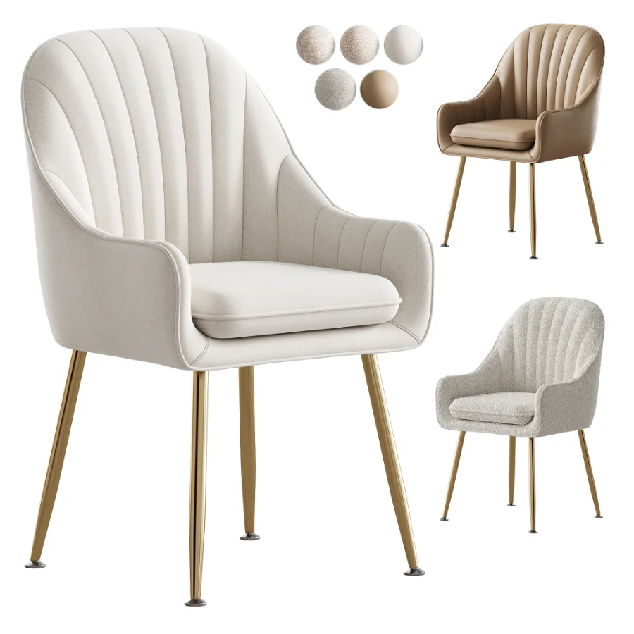 Scandinavian Style Metal Dining Chair Image 1