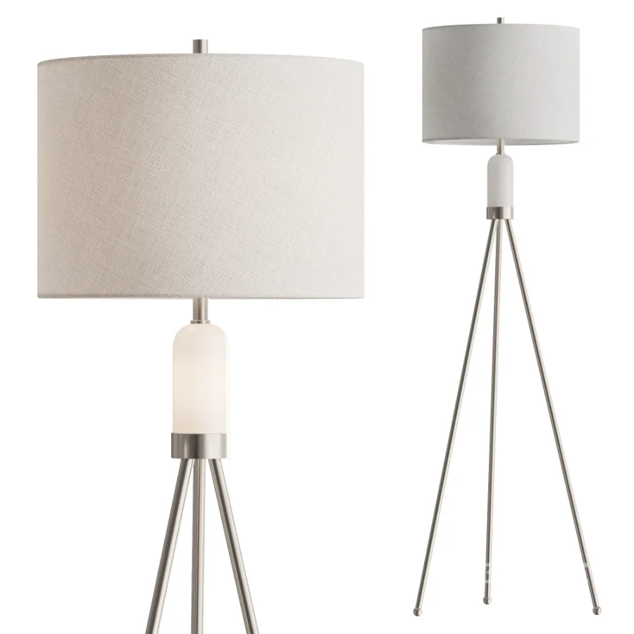 Orion High Brushed Nickel Floor Lamp Image 1