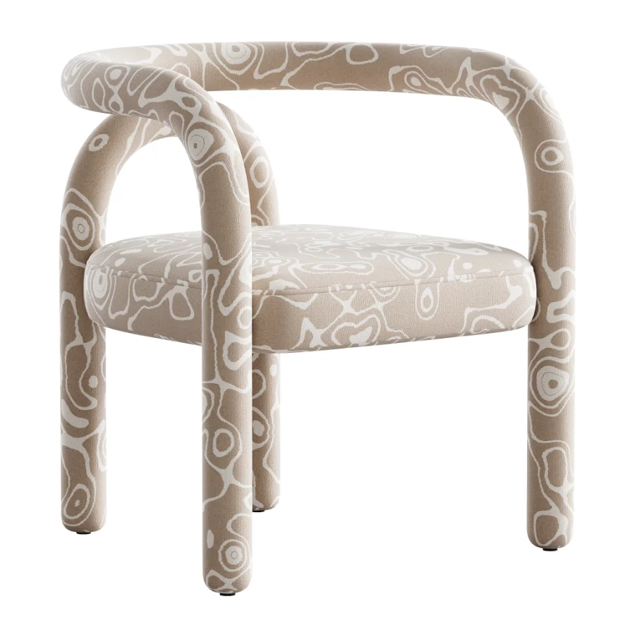 Modern Design Armless Open Back Chairs Fabric Dining Chairs Image 3