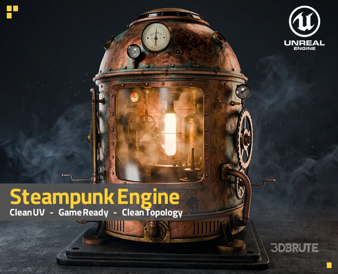 Steampunk Engine Game Ready Asset Image 8