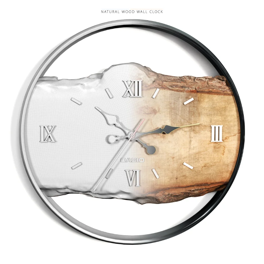 NATURAL WOOD WALL CLOCK Image 4