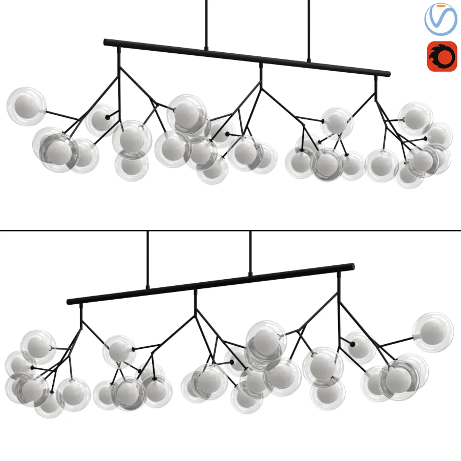 Industrial Sphere Glass Chandelier Image 1