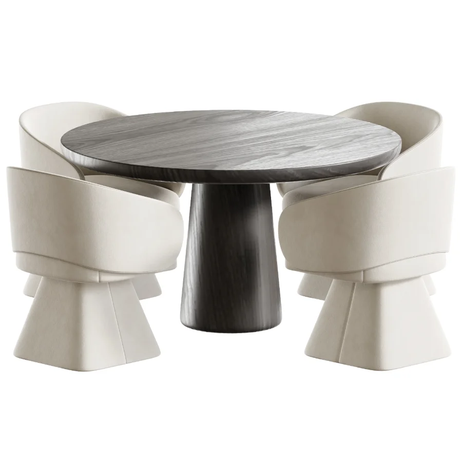 Milan swivel chair and Makoto dining table Image 3