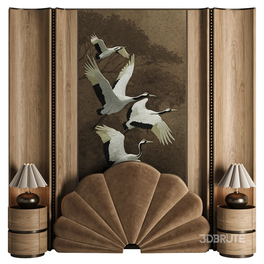 Vintage Crane Bed Set05 Image 3