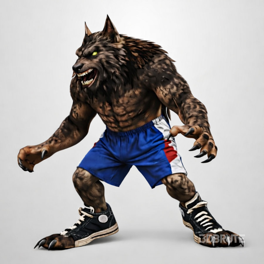 Realistic Muscular Werewolf Monster Image 4