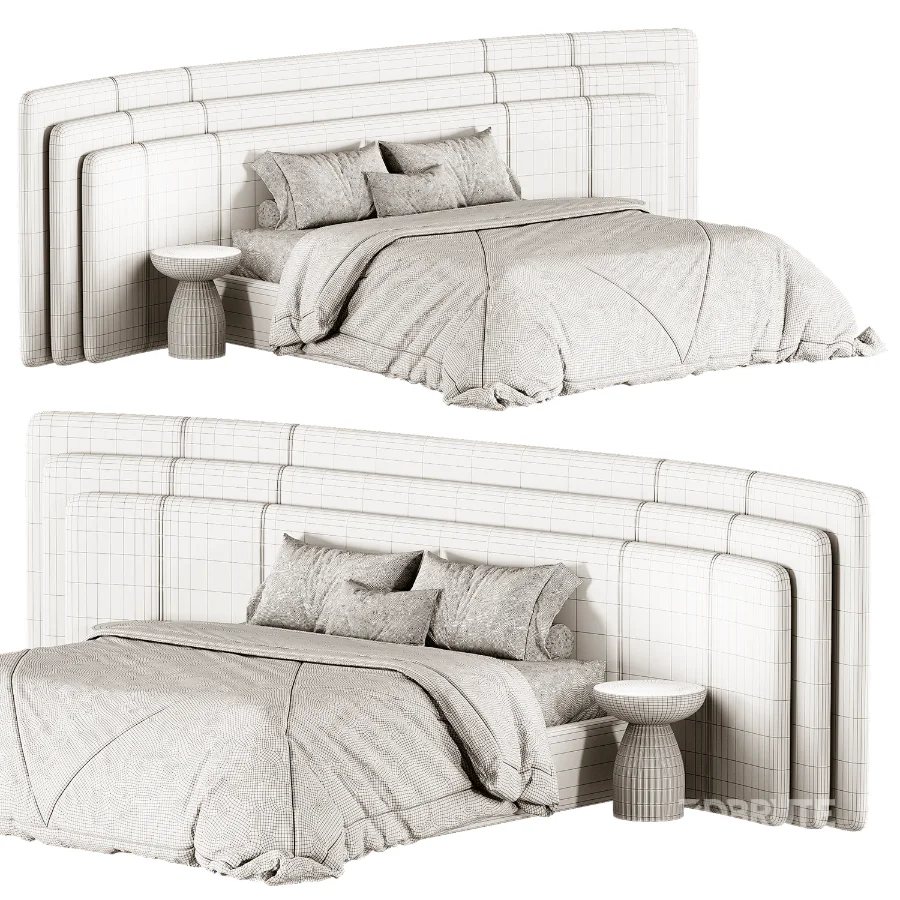 Addax Velvet Luxury Wide Triple Layer Headboard Image 4