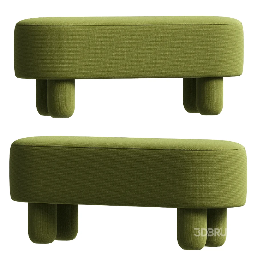 Bellamy Olive Velvet Bench Image 3