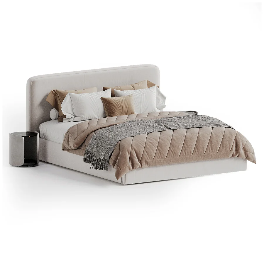 Abbyson Luxe Upholstered Bed Image 2