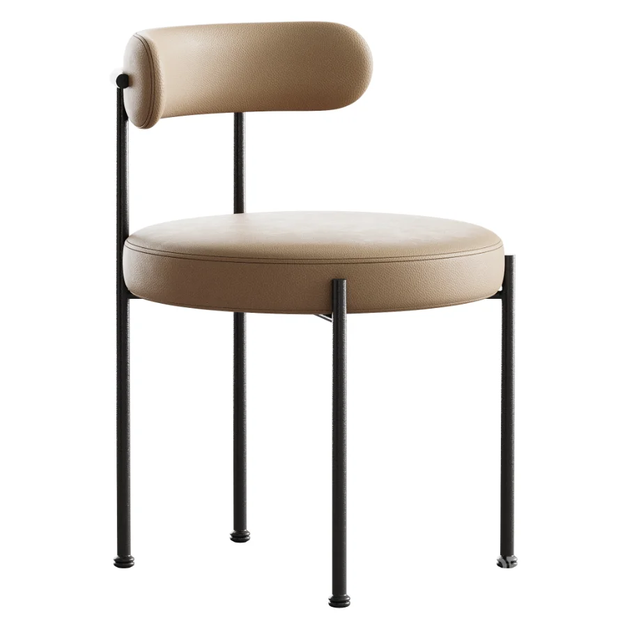 Modern Style Upholstered Side Chair Open Back Dining Chair Image 4