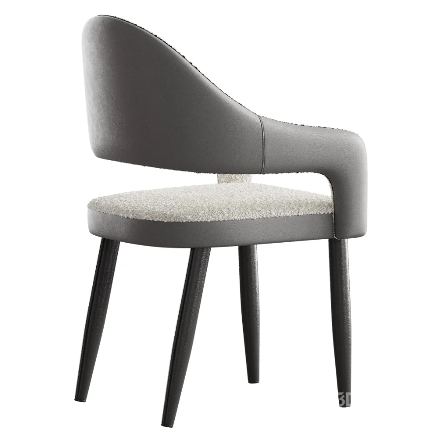 Nordic Style Metal Chair Open Back Dining Arm Chair Image 6
