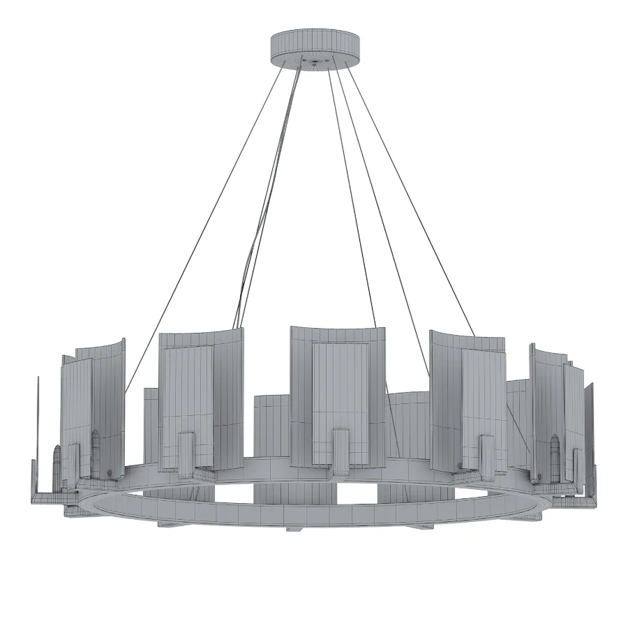 Carrara Marble Round 12 Light Chandelier Image 3