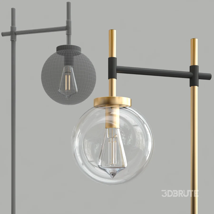 Camryn Glass Globe Floor Lamp Image 4