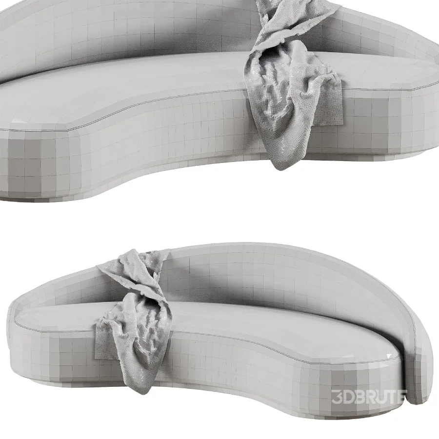 Boucle Curved Sofa Image 2