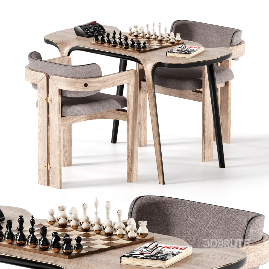 Chess Table and Chairs Image 3