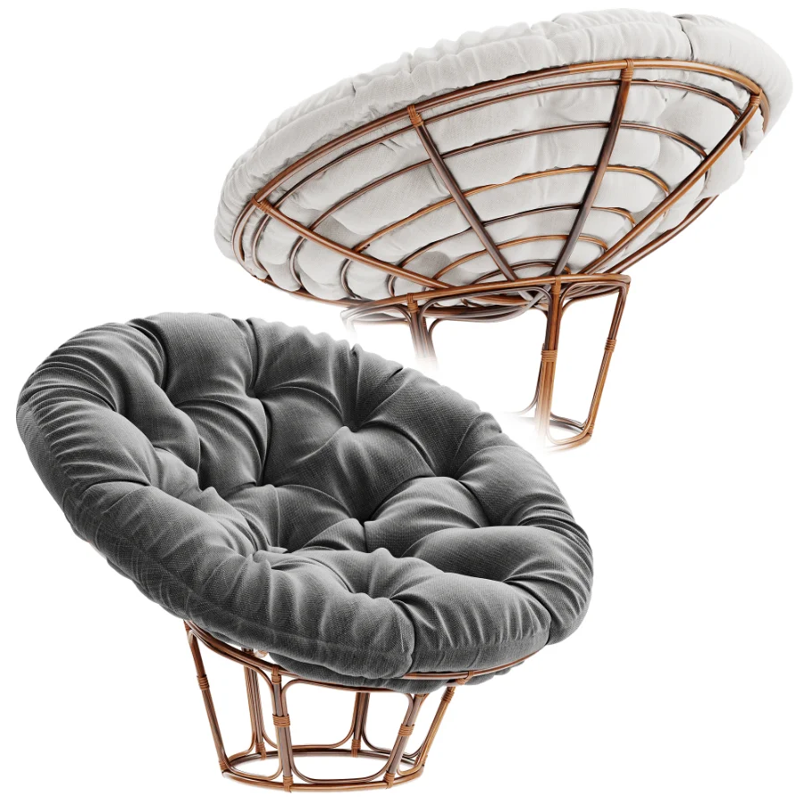 Lounge_chair_Papasan_Rocker_cognac Image 1