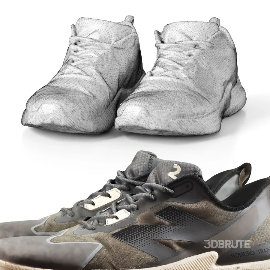 Worn New Balance Sports Shoes Image 4