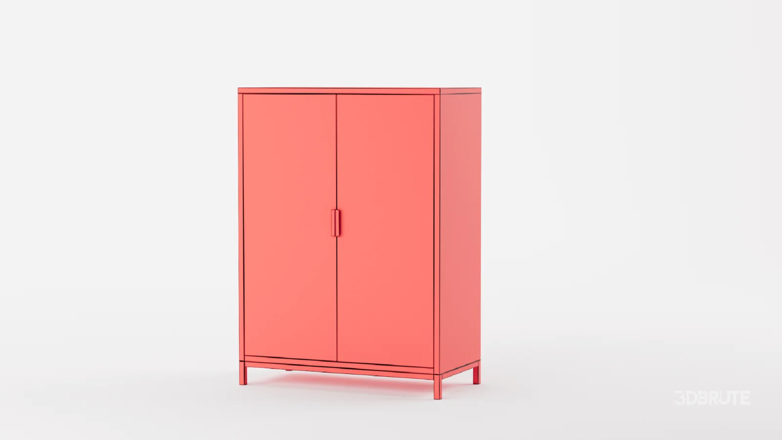 Herringbone Wood Accent Storage Cabinet With 2 Doors Image 9