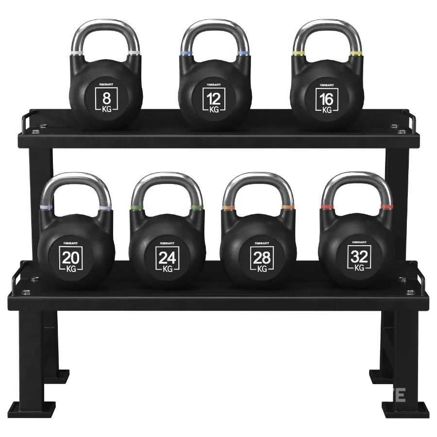 Mirafit_Urethane_Competition_Kettlebells_With_Rack Image 2