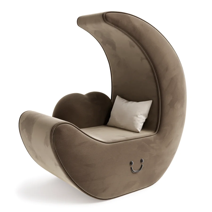 Modern Crescent Moon Lounge Chair Image 3