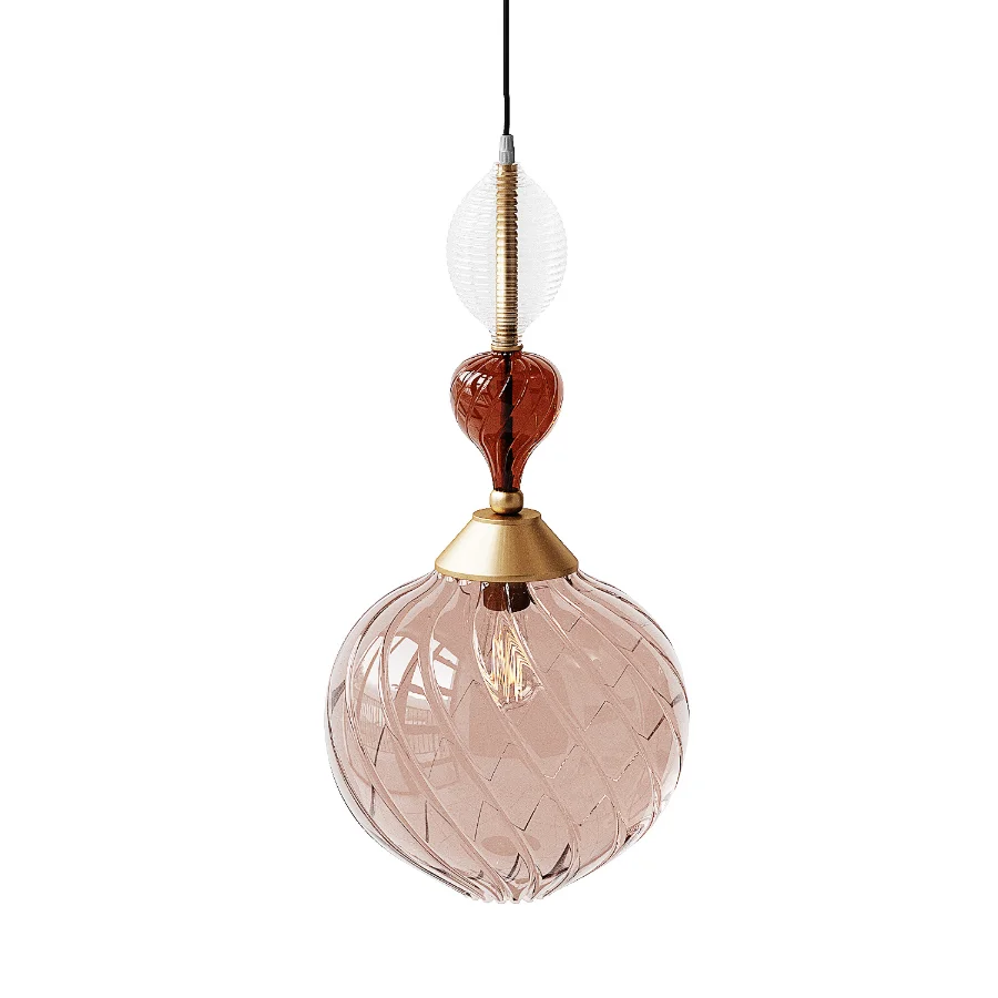 Handblown spiral Glass pendant Image 2