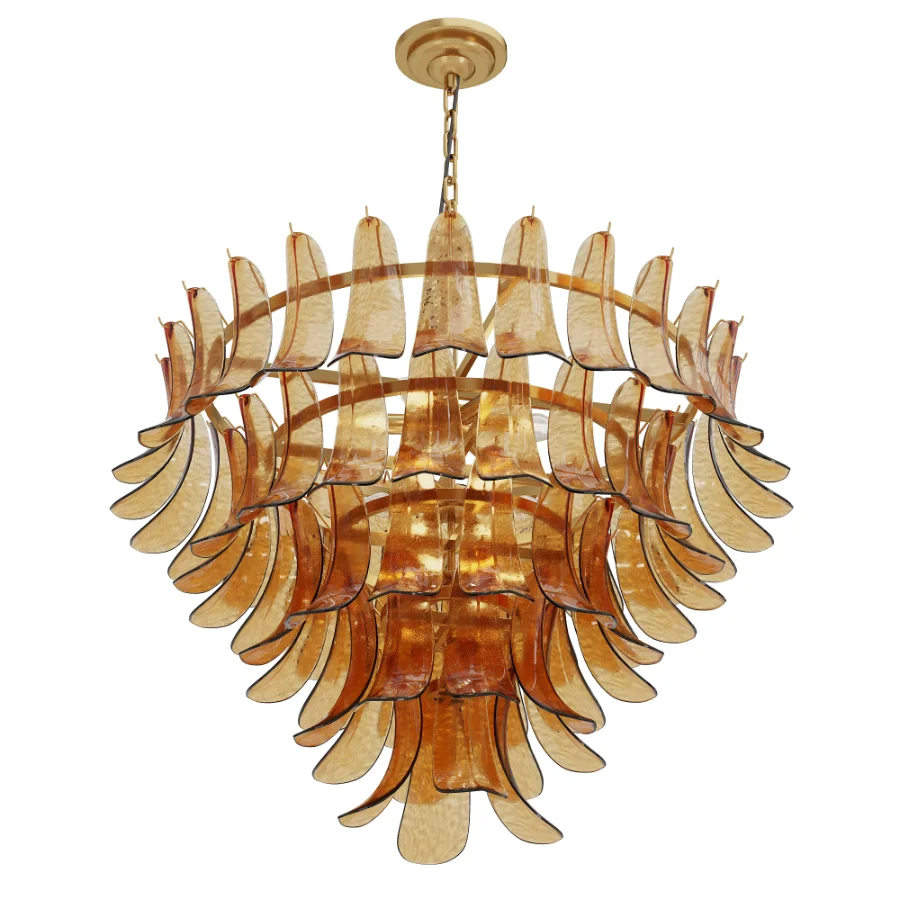 Artisanal Amber Glass Pendant Light Image 2