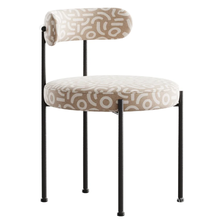 Modern Style Upholstered Side Chair Open Back Dining Chair Image 5