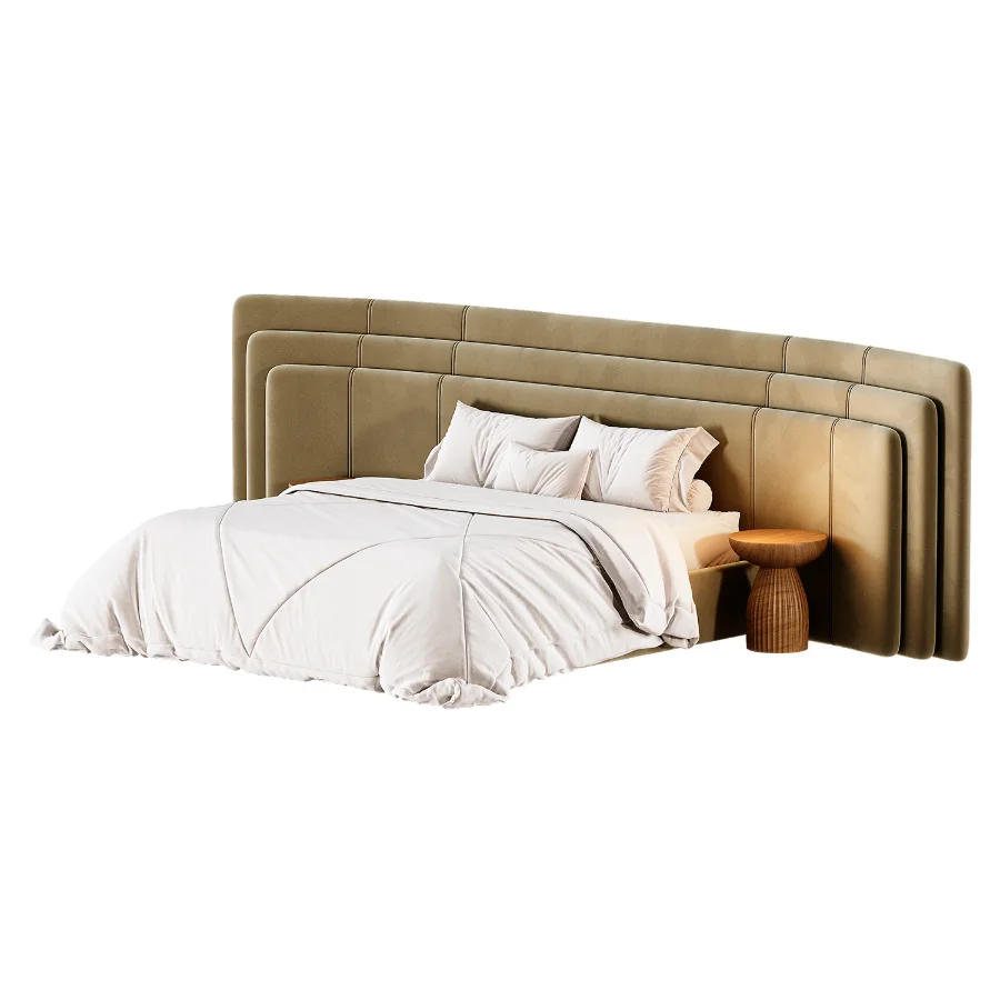 Addax Velvet Luxury Wide Triple Layer Headboard Image 2