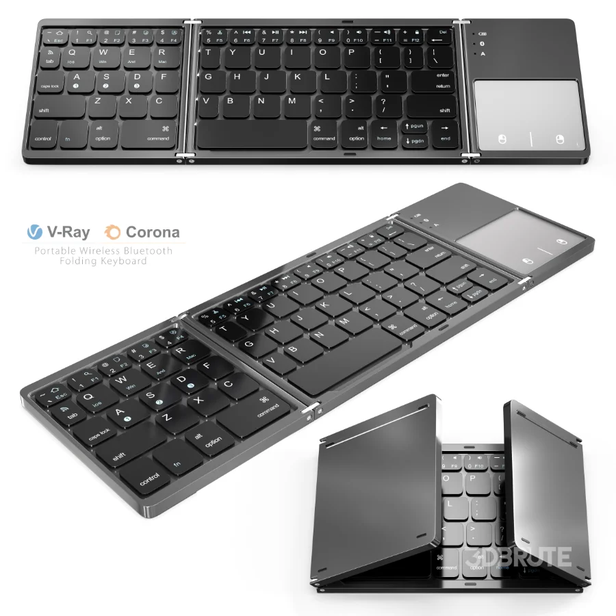 Portable Wireless Bluetooth Folding Keyboard Image 1