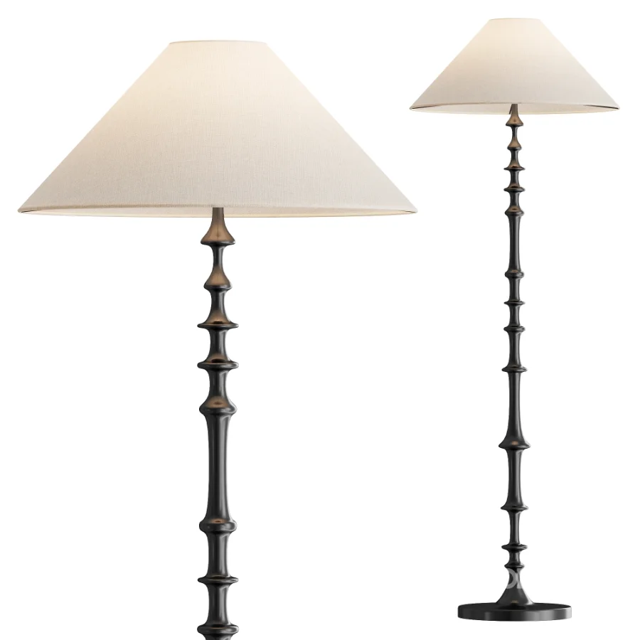 PetrusTall Matte Black Floor Lamp Image 1