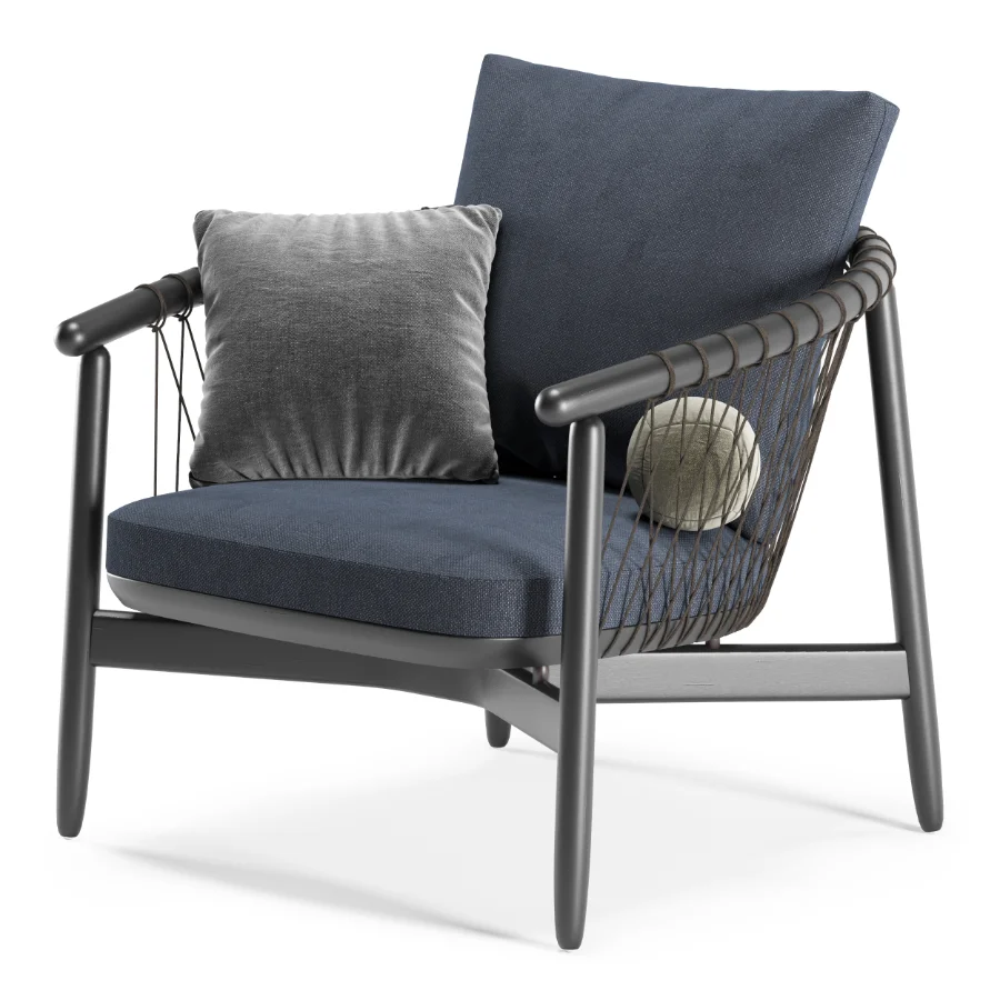 Crosshatch Chair and Ottoman Image 2