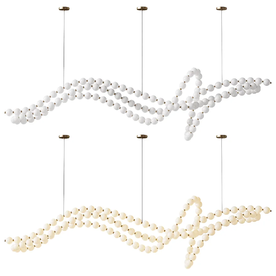 Glass Pearl Necklace Chandelier Image 3
