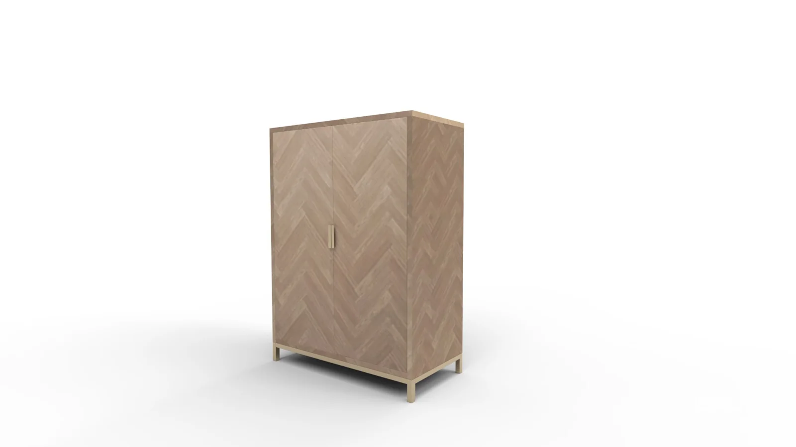 Herringbone Wood Accent Storage Cabinet With 2 Doors Image 10