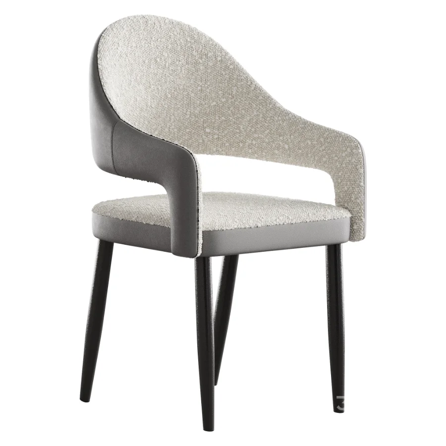 Nordic Style Metal Chair Open Back Dining Arm Chair Image 4