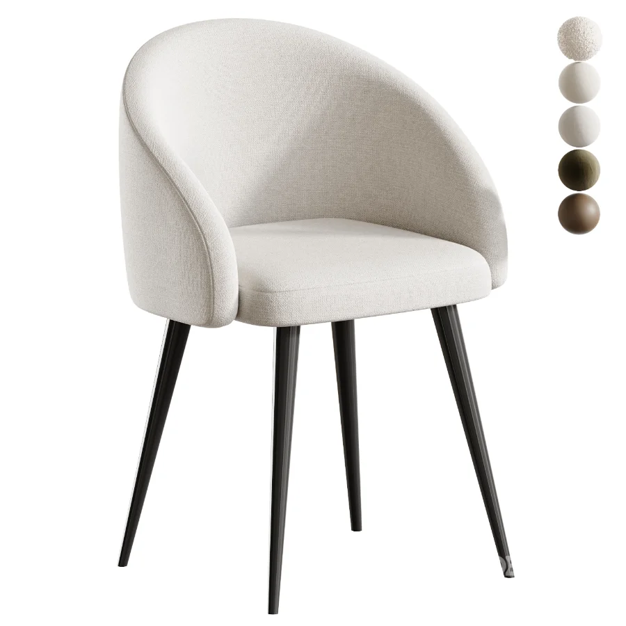 Boucle chair grey prostohome Image 3