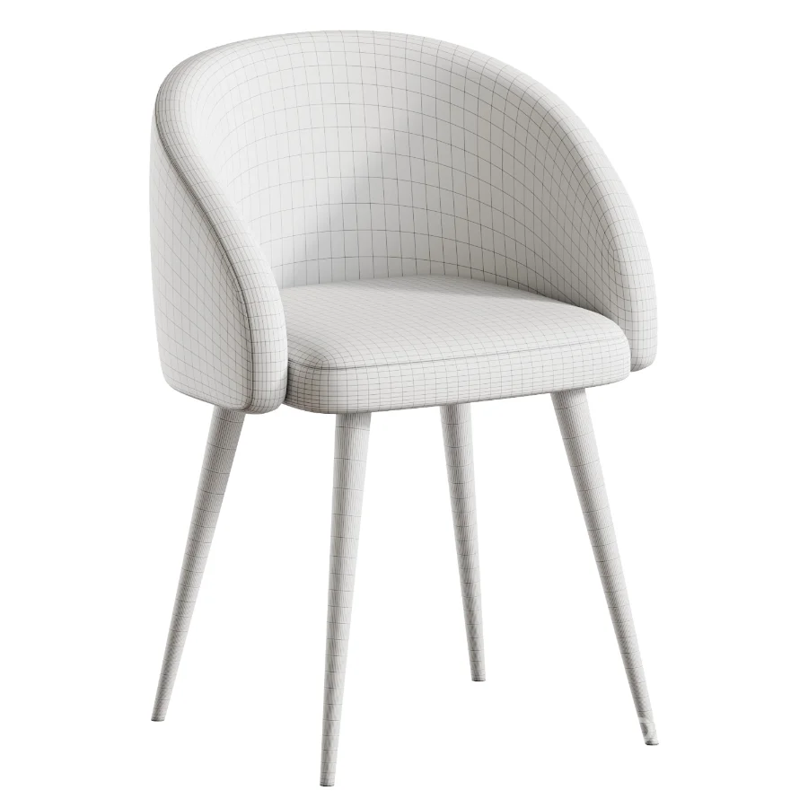 Boucle chair white prostohome Image 4