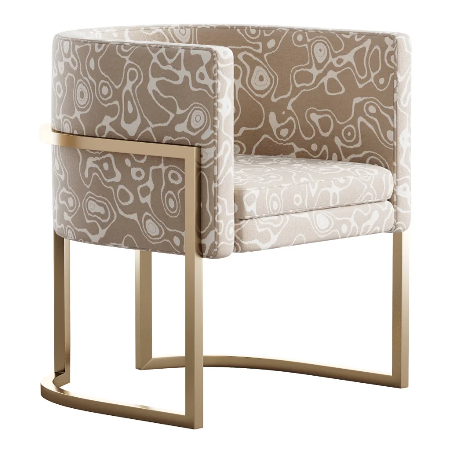 Parsons Arm Chair Leather Indoor Dining Chair with Gold Frame Image 4