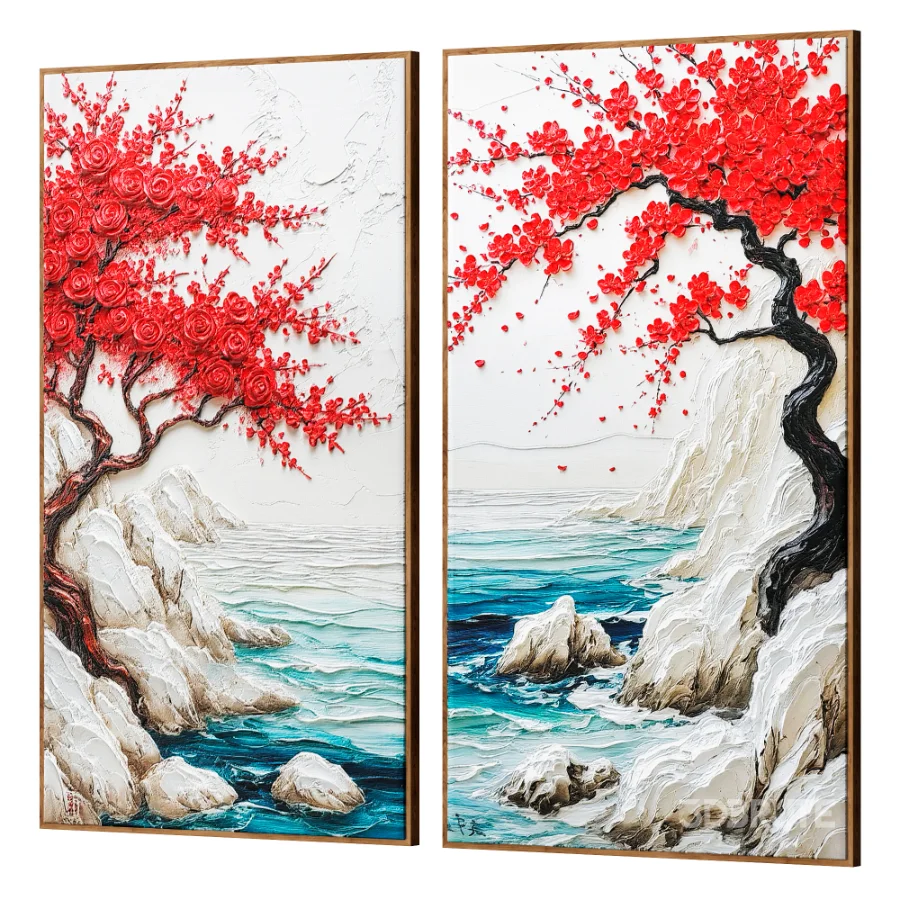 Premium Coastal Blossom Wall Art Set Image 4