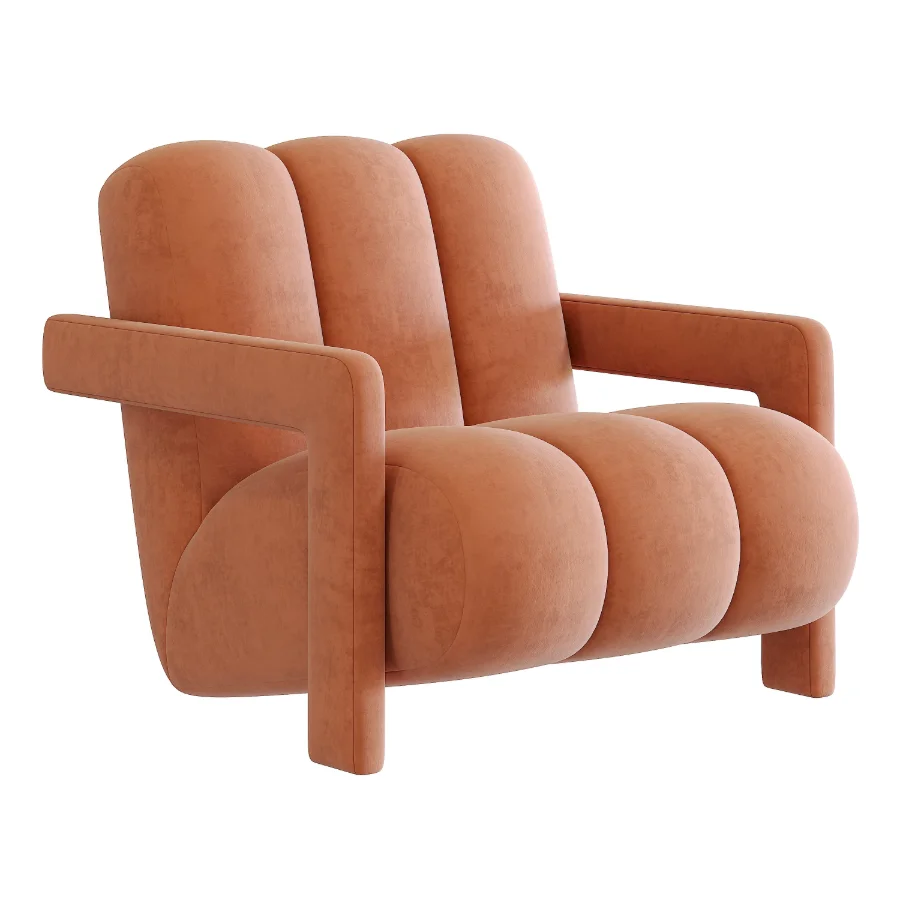 Modern Arm Chair with Square Arm Image 2