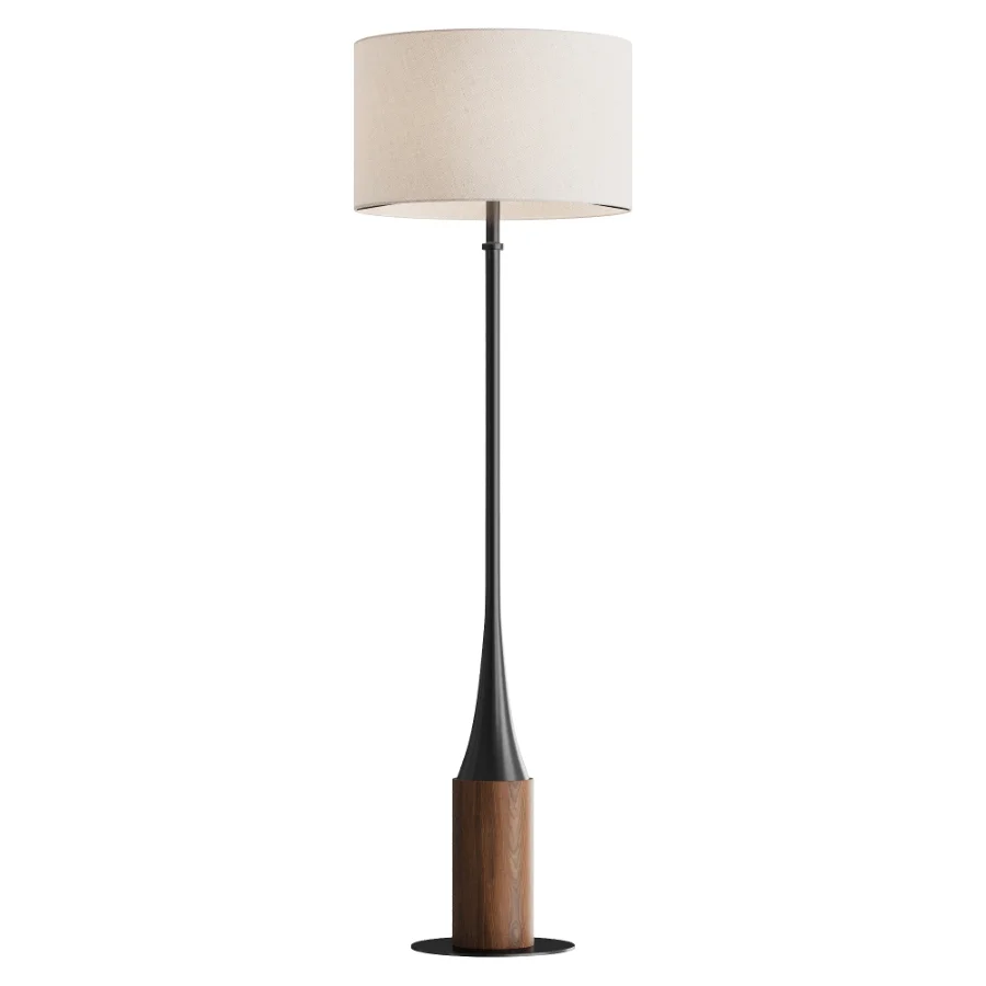 Charcoal Grey Metal Floor Lamp Image 2