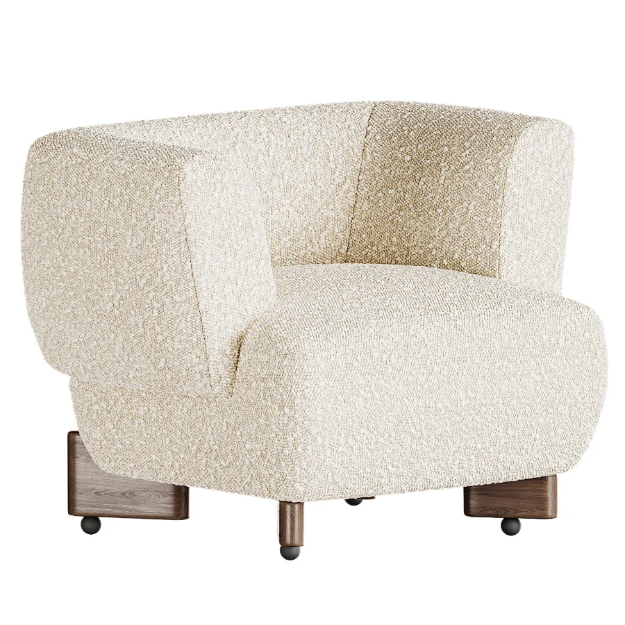 Antonella Stone Cream Woven Fabric Occasional Chair Image 3