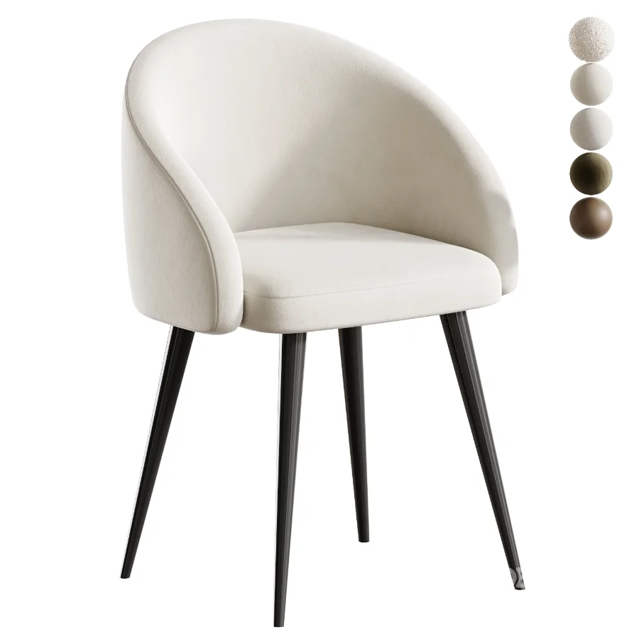 Boucle chair grey prostohome Image 4