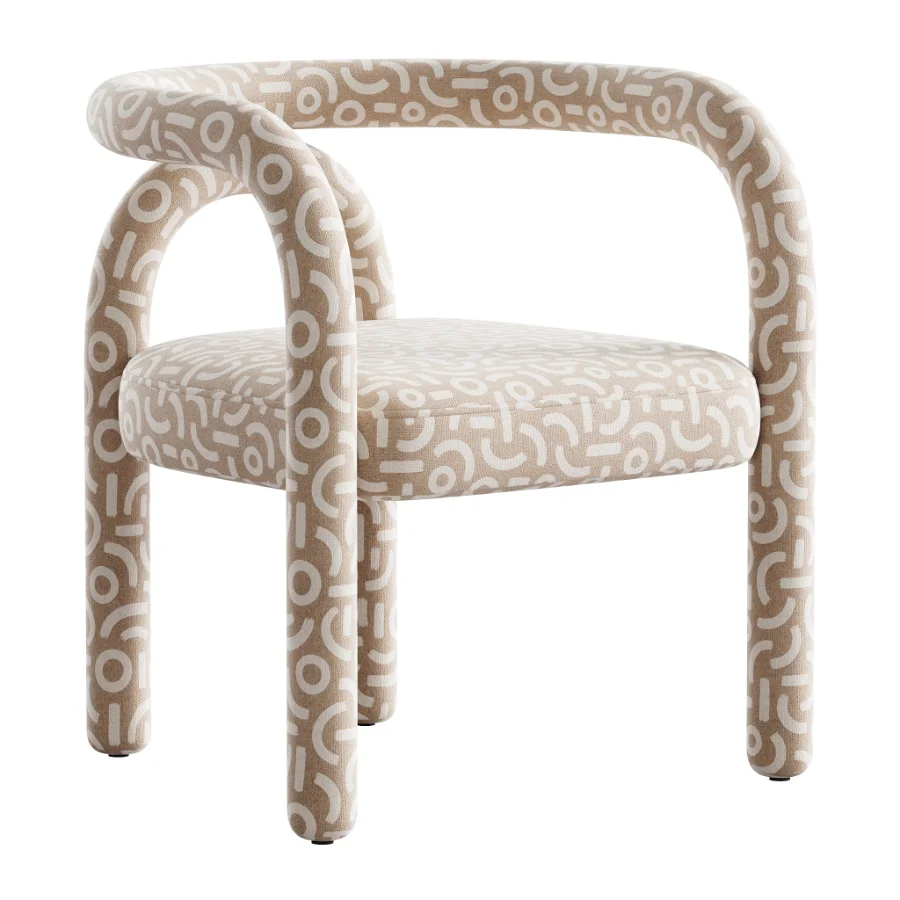Modern Design Armless Open Back Chairs Fabric Dining Chairs Image 6